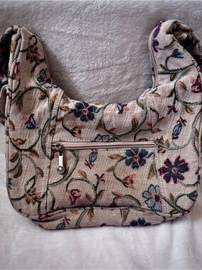 Vintage Vera Bradley Floral Tapestry Hobo Shoulder Bag Cottagecore Boho VTG